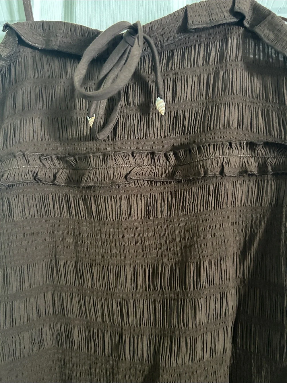 Sincerly Jules Brown Ruffle-Tiered Knit Sundress